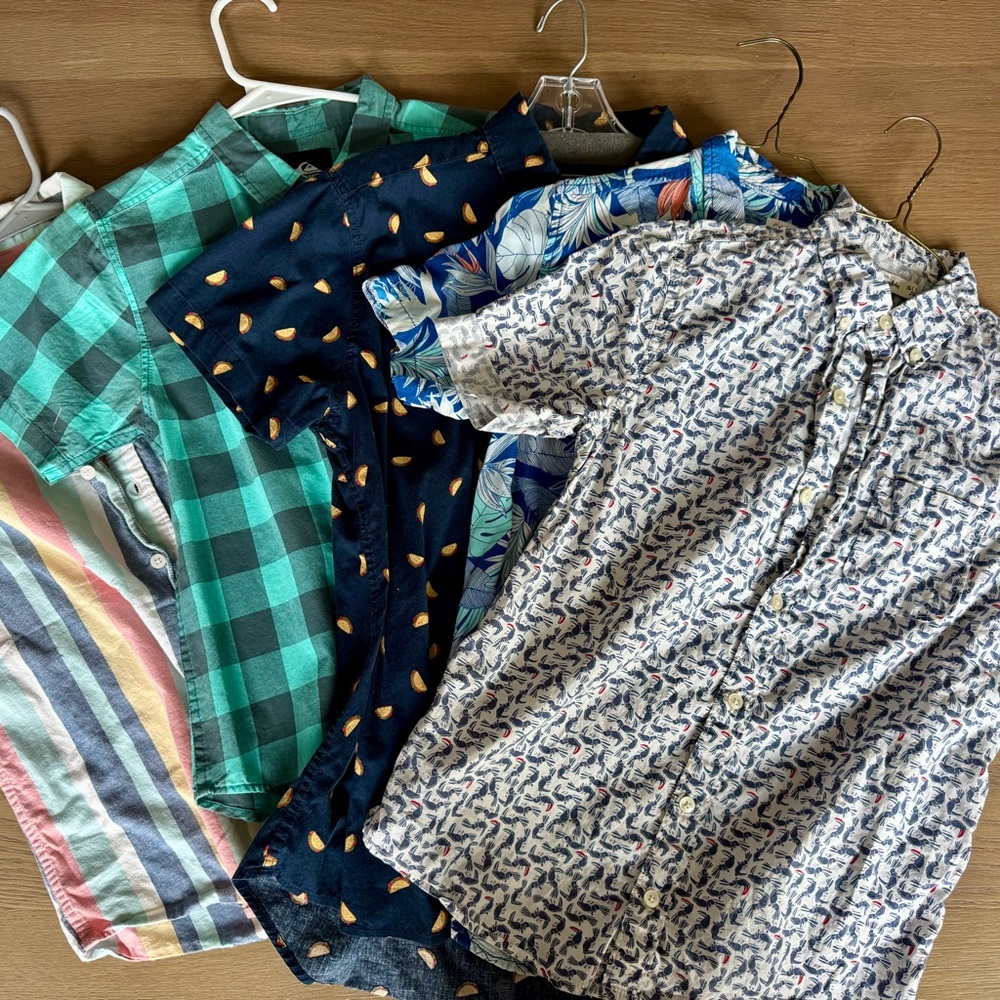 Lot of boys button down short-sleeve shirts